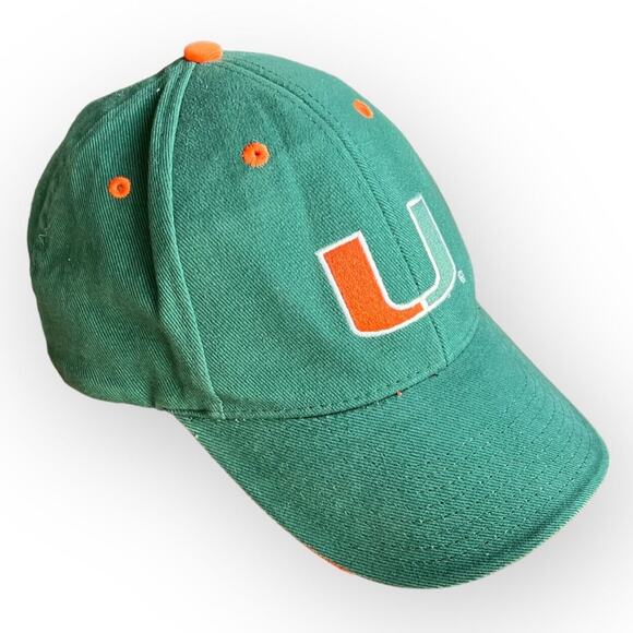 Miami Hurricanes Hat Canes Cap Green Adjustable College Football Teamwear Sports - Picture 2 of 9